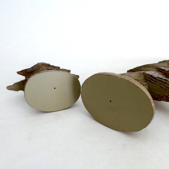 NEW 18” & 13.5” CARVED WOOD RUSTIC CHRISTMAS WINTER FOREST PINE TREE RESIN DECOR - Picture 8 of 8